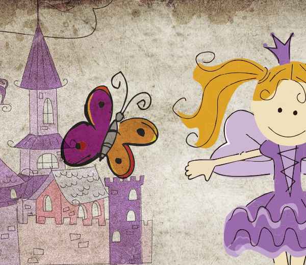 Princesas y mariposas de colores