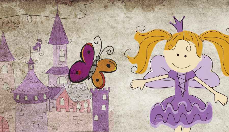 Princesas y mariposas de colores