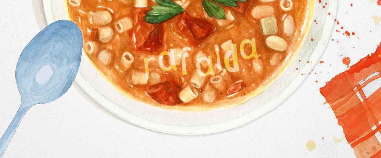 Sopa de letras en el almuerzo