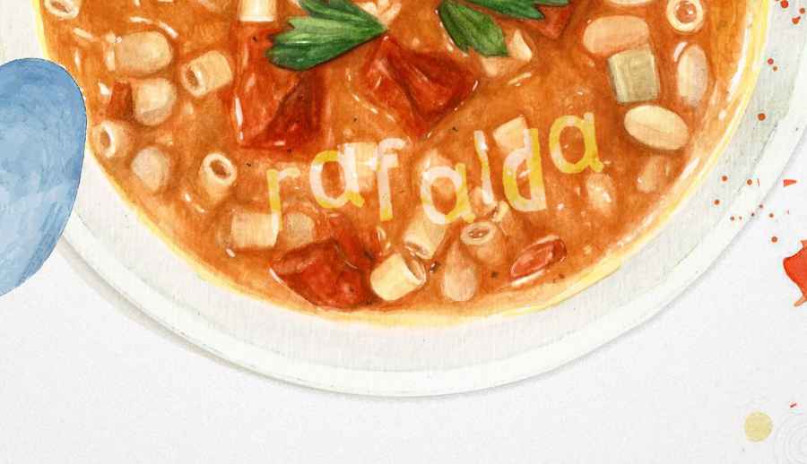 Sopa de letras en el almuerzo