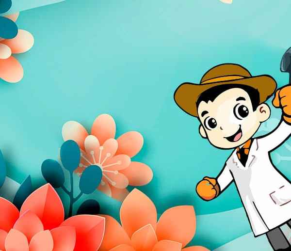 El doctor plantita cuidando a todas las frutas y flores