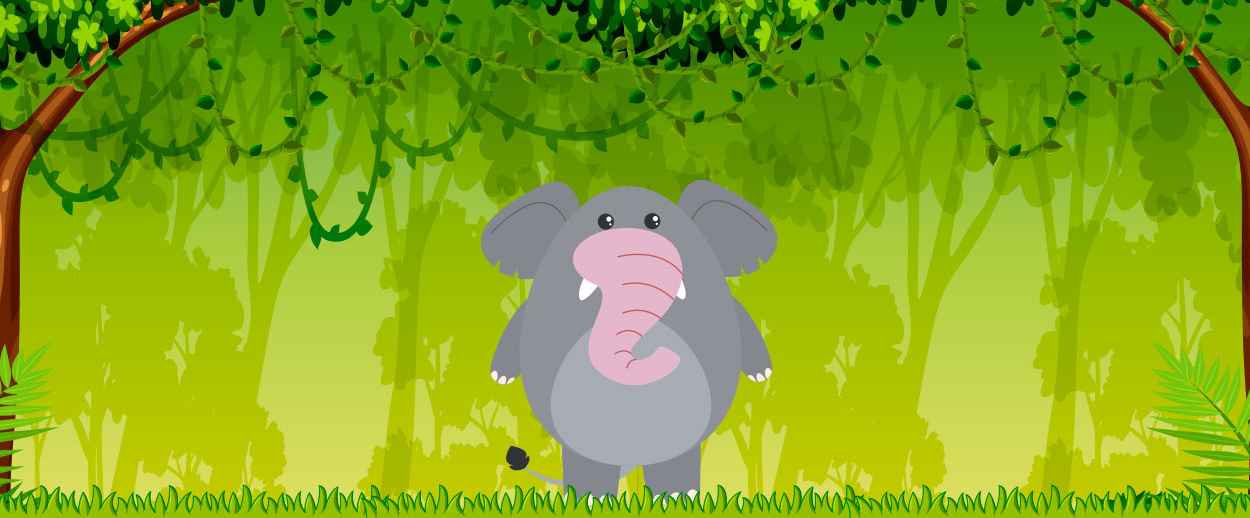 Elefantito y elefantote - elefantes en la selva