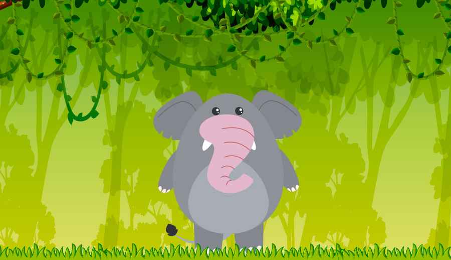 Elefantito y elefantote - elefantes en la selva